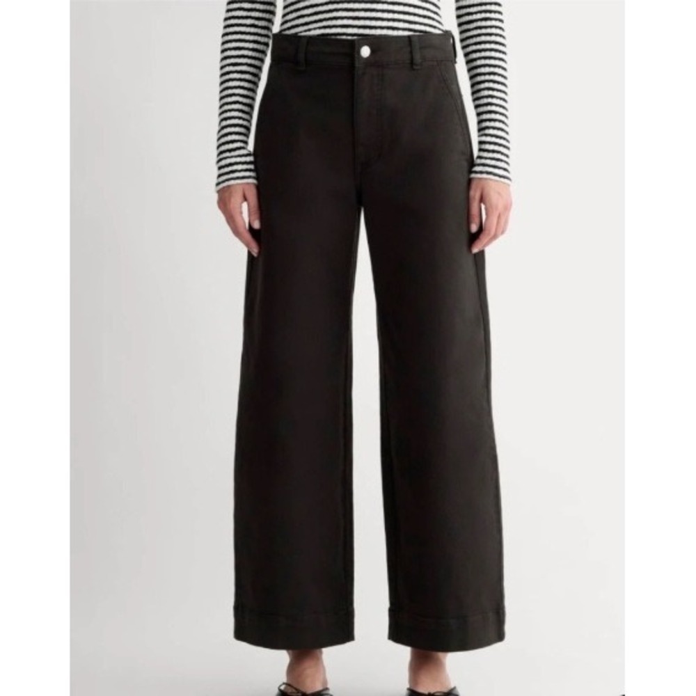 Everlane Cropped Wide Leg Jeans High Rise Black Denim Minimalsit Casual Boho 6